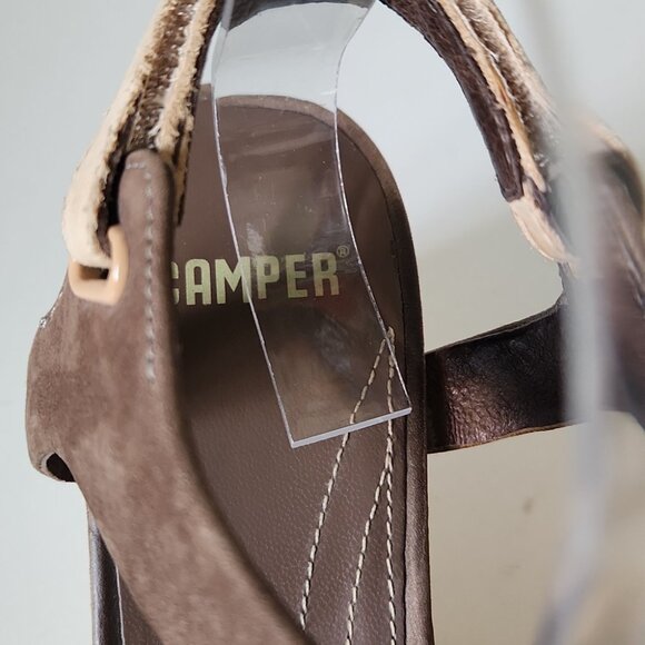 CAMPER | Suede Sandals Beige Wedges Sz 7 - Picture 4 of 6